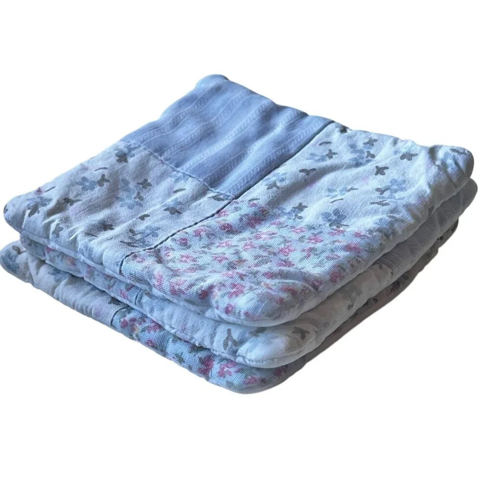 Floral Patchwork Quilted Coasters Set Of 3 Handmade blue white Pink VTG